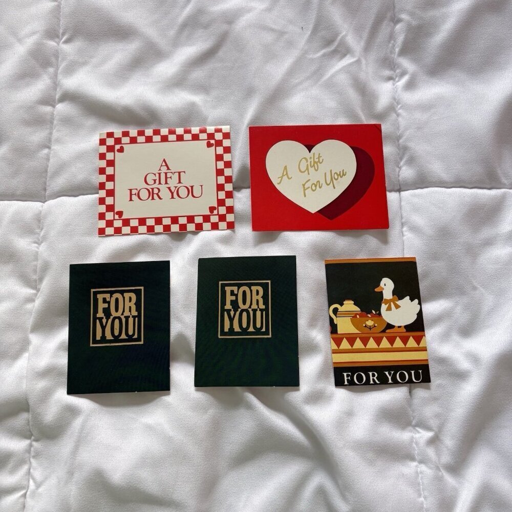 Vintage Lot of (5) 80s 90s Gift For You Greeting MINI Cards UNUSED